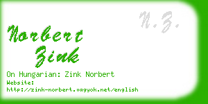 norbert zink business card